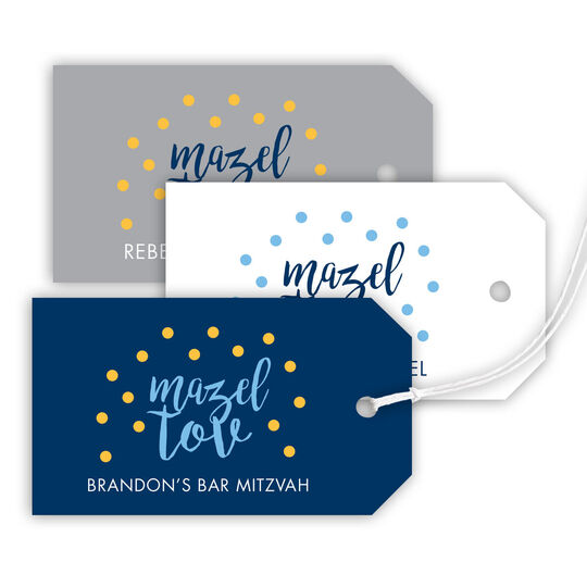 Mazel Tov Confetti Hanging Gift Tags